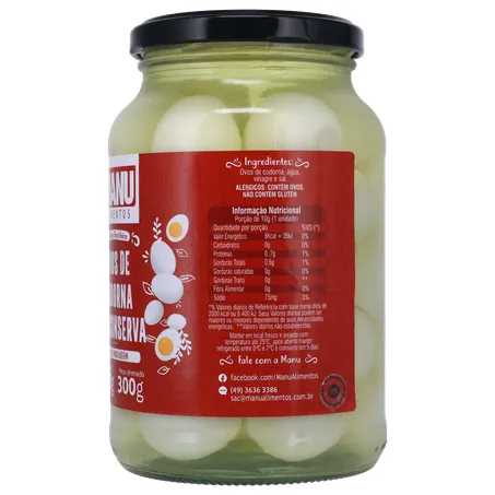 Ovos de codorna manu 300g 360-6
