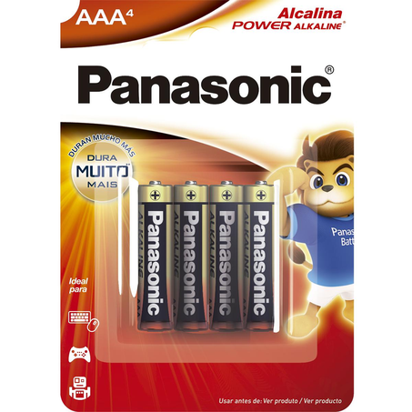 Pilha Alcalina Panasonic AAA - Com 4 Pilhas