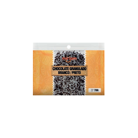 Chocolate granulado miriam preto e branco 70g