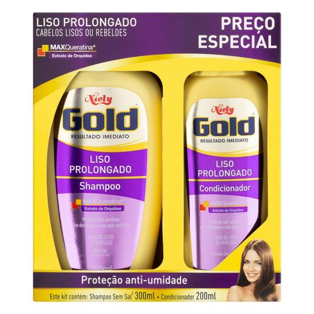 KIT SHAMPOO + CONDICIONADOR NIELY GOLD LISO PROLONGADO