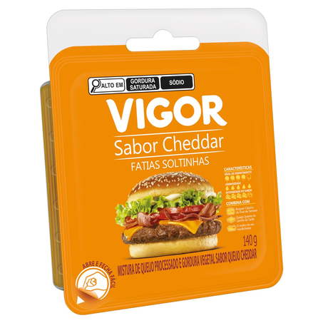 Queijo fatiado cheddar vigor 140g