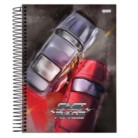 CADERNO ESPIRAL JANDAIA CAPA DURA FAST RACE 10X1 160 FOLHAS R.71140-77 360-2