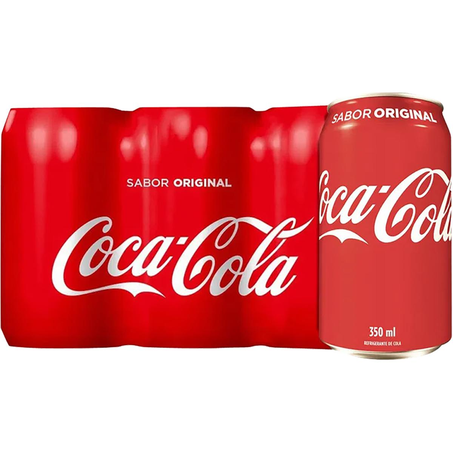 Refrigerante Coca-Cola 350ml - Tradicional - Pack com 6 Latas