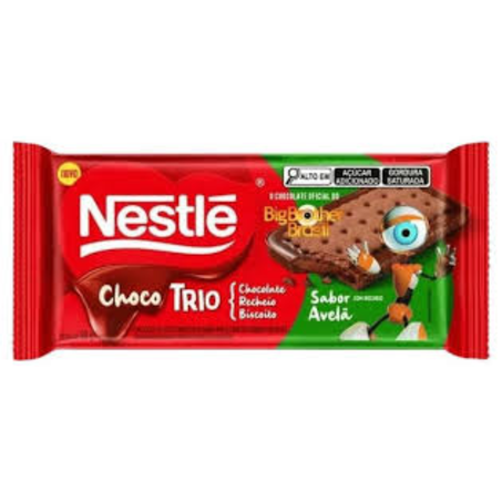 Chocolate barra nestle 90g choco trio avela