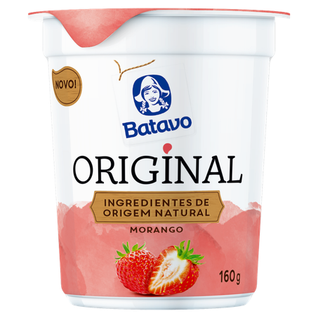IOGURTE BATAVO ORIGINAL MORANGO POTE 160G