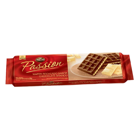 BISCOITO WAFER CHOCOLATE BRANCO ARCOR PASSION