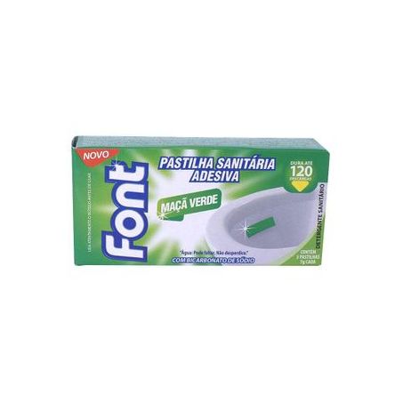 Pastilha sanitária adesiva maça verde font 3un de 7g