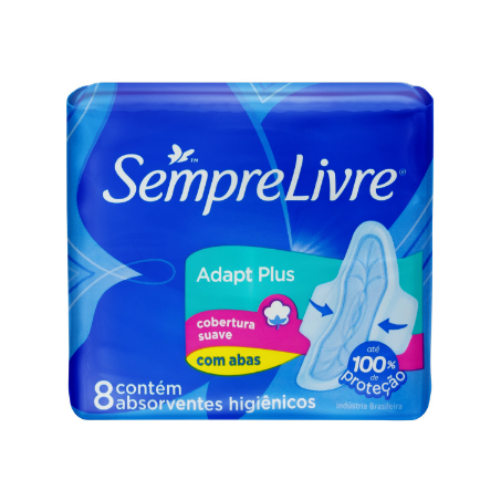 ABSORVENTE COM ABAS SUAVE SEMPRE LIVRE ADAPT PLUS