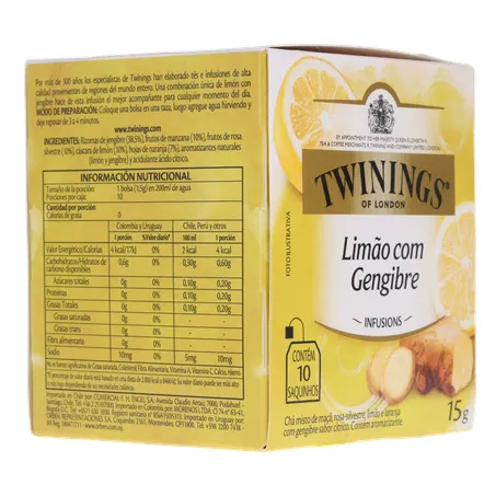 Chá Limão com Gengibre Twinings Infusions Caixa 10 Unidades 15G 360-31