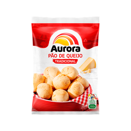 Pão de queijo aurora tradicional congelado pacote 400g