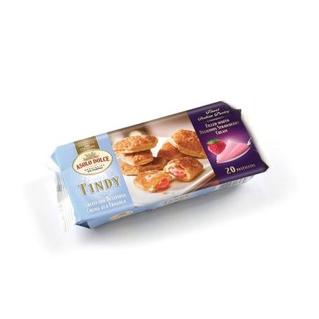 Biscoito massa folhada recheado creme morango asolo dolce 110g