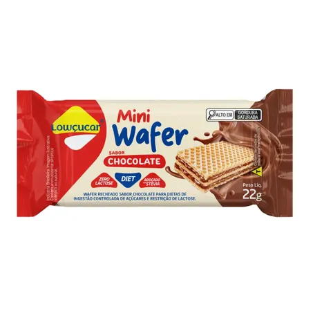 Wafer mini chocolate zero lowçucar 44g