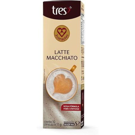 Cápsula 3 Corações Latte Macchiato Caixa 10 Unidades 