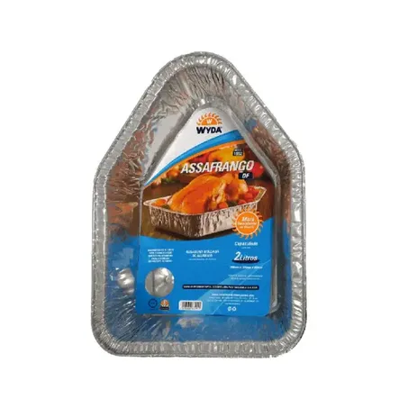 Assadeira Moldada Descartável de Alumínio 2000ML 