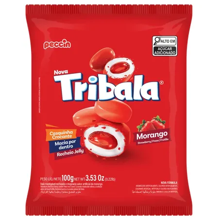 Bala tri bala morango sortido peccin 100g