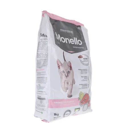 Ração para gatos monello premium filhotes salmão e frango 1kg 360-32