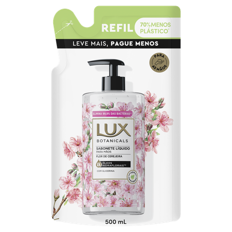 Sabonete líquido flor cerejeira lux refil 500ml