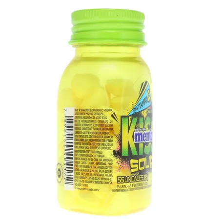 Pastilha Mentos Kiss Suor Limão Ácido Frasco com 55un - 38.5gr 360-29