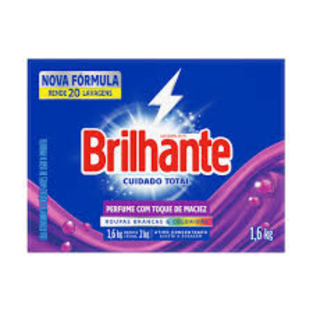 Lava roupas po brilhante 1.6kg delicadeza total caixa