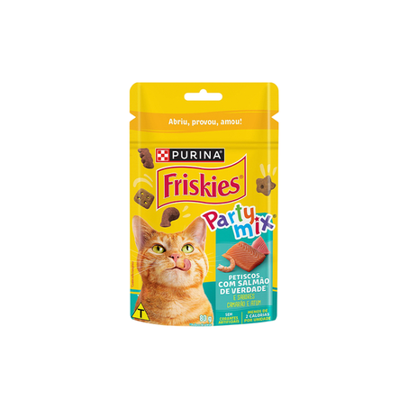 Petisco Friskies Party Mix Salmão Para Gato 80g