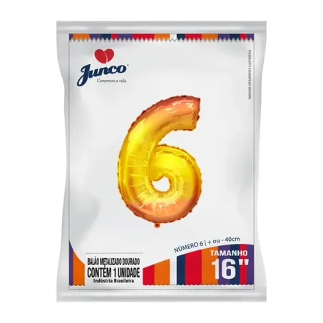 Balao Junco Metalizado 40cm N6 Dourado