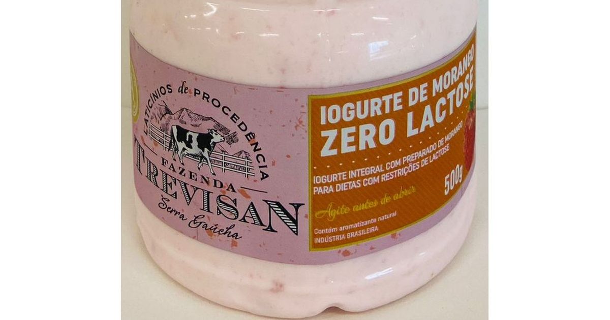 Iogurte trevisan integral morango zero lactose 500g