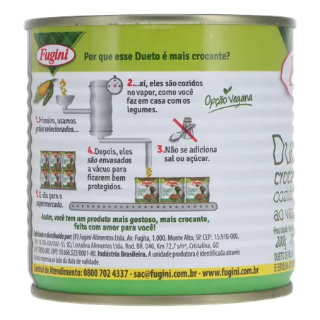 Ervilha e Milho Verde em Conserva Fugini Cozido Ao Vapor Lata 200gr 360-26