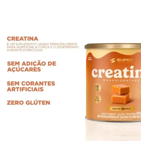 Creatina Dado Caramelo Super Nutrition 260g 360-1