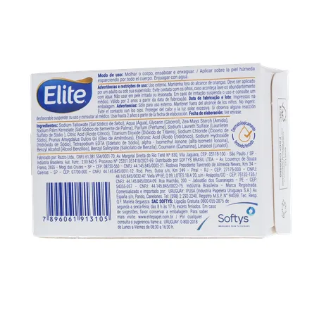 SABONETE EM BARRA ELITE HIDRATANTE CUIDADO SUAVE CAIXA 85G 360-20