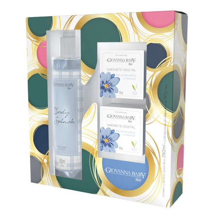 Body Splash Giovana Baby 260ml + 2 Sab 90g Blue