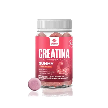 SUPERGUMMY CREATINA MORANGO 60 GUMMIES - DESINCHA