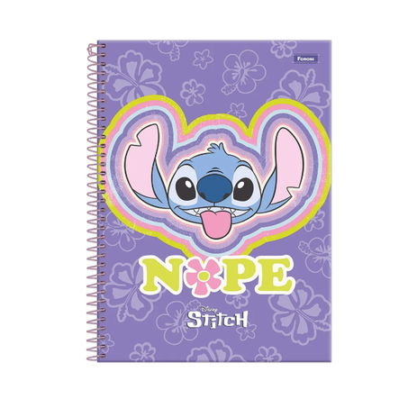 CADERNO ESPIRAL FORONI CD 80 FOLHAS STITICH