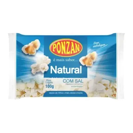 Pipoca micro ponzan tradicional 100g.