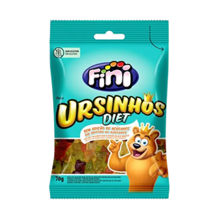 Bala Fini Gelatina Ursinhos Diet 70g 
 