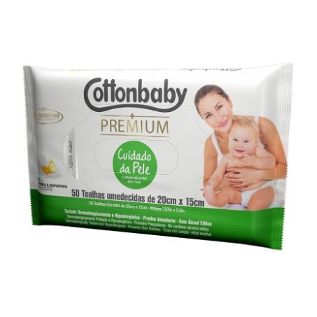 TOALHAS UMEDECIDAS COTTONBABY CUIDADO PELE COM 50UN