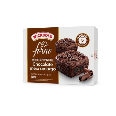 BROWNIE MINI WICKBOLD 150G PACK CHOC AMARGO