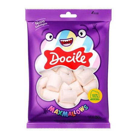 MAXMALLOWS TUBO BRANCO BAUNILH DOCILE 250G
