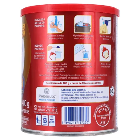 Composto Lácteo Piracanjuba Excellence  Lata 400gr 360-11