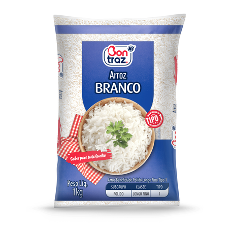 Arroz Branco Bontraz Pacote 1kg