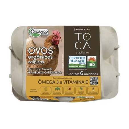 Ovo Orgânico Caipira Fazenda da Toca 6 unidades
