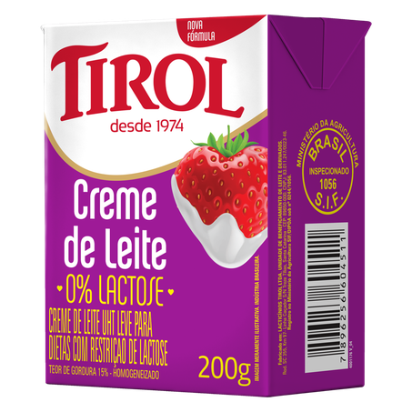 CREME LEITE TIROL ZERO LACTOSE TP 200 G