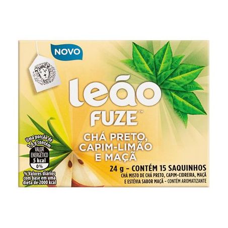 CHA LEAO FUZE PRETO C/CAPIM LIMAO/MACA 24G 15 SAQ.