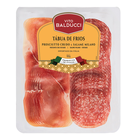 Presunto Cru e Salame Italiano Vitu Balducci Tabua de Frios 100g