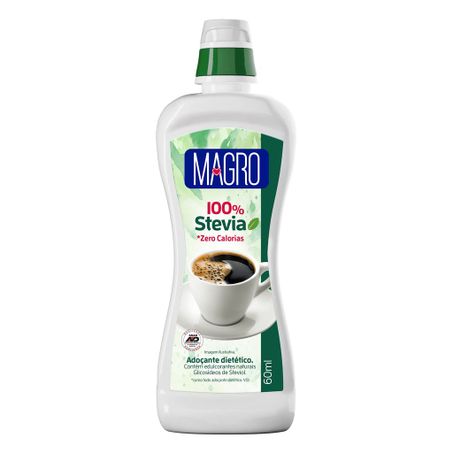 Adoçante Liquido 100% Stevia Magro 60ml