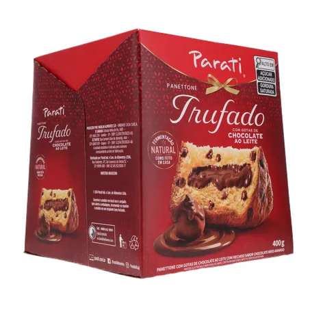 Panettone Parati Trufado com Gotas de Chocolate Ao Leite Caixa 400gr 360-14
