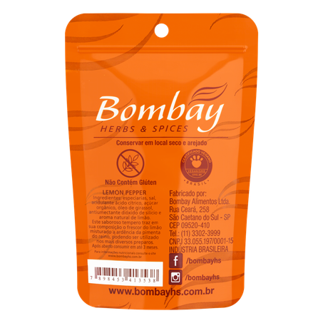 Tempero Lemon Pepper Bombay Herbs & Spices Pouch 40g 360-1
