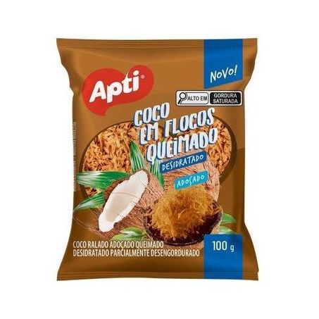 Coco ralado apti em flocos queimado adoçado 100g