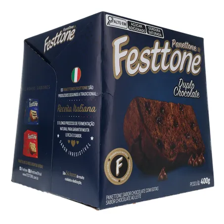 Panettone Duplo Chocolate Festtone 400G 360-14