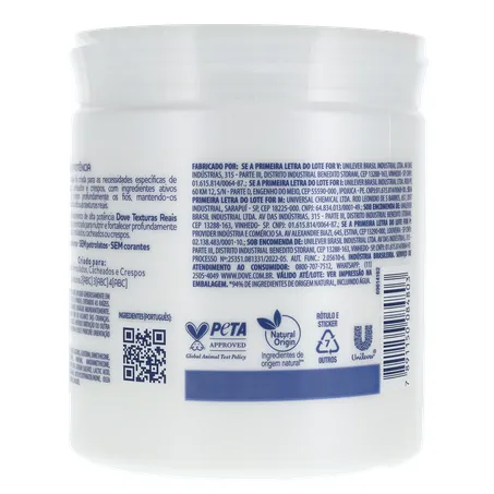 Máscara de Tratamento Texturas Reais Ondulados, Cacheados e Crespos Azeite de Oliva Dove 500G 360-20