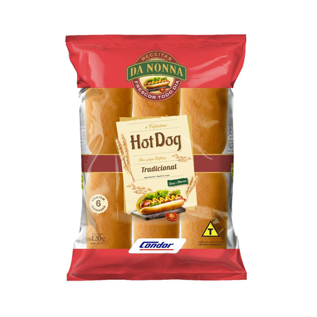 Pão da Nonna 420g - Hot Dog